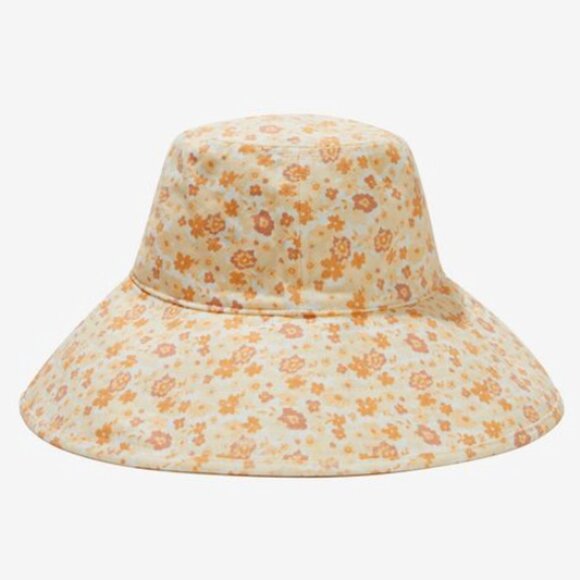 NIB LACK OF COLOR Holiday Bucket Hat Peach Bloom Floral Print S/M Retail $125.00 main image 15